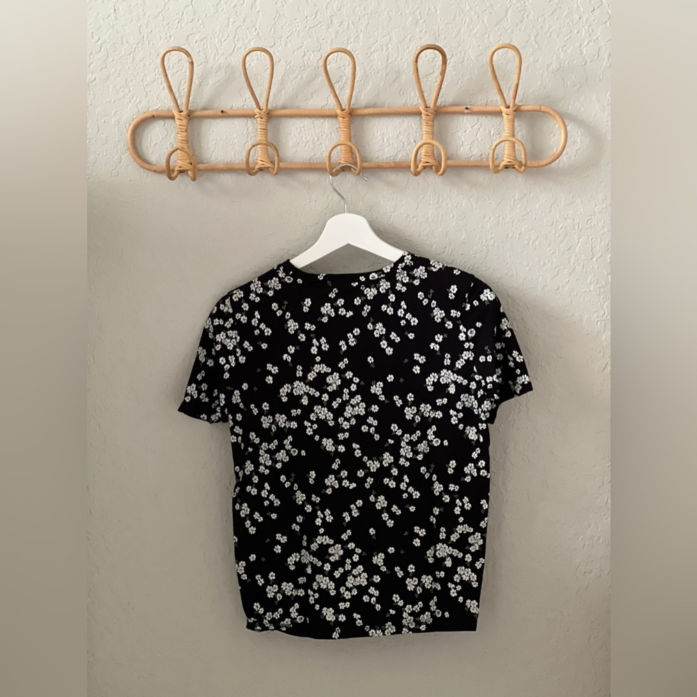 Mango black with flowers shirt